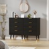 Black 4 Drawer Dressers Modern Chest of Drawers with Gold Metal Handles£¬Modern Nightstand - 3 of 4