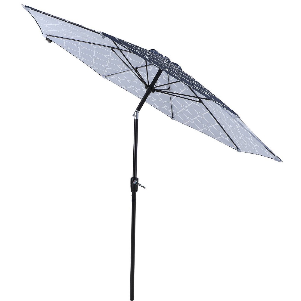 Photos - Parasol 9' x 9' Outdoor Patio Market Umbrella with Tilt Crank Navy - Captiva Desig