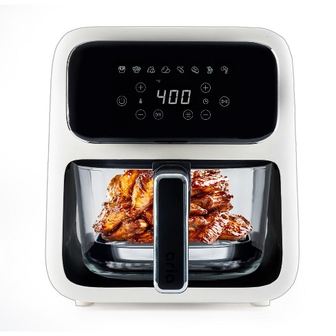 Aria 5Qt Glass Air Fryer Toxin Free Borosilicate Basket Touch Screen 8 Presets Dishwasher Safe Unique See Through Design