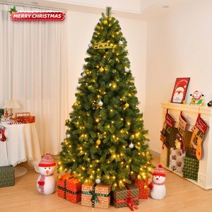 Pre-Lit Artificial Christmas Tree 7.5ft with 450 Clear Incandescent Mini Lights, Indoor Outdoor Green - 1 of 4