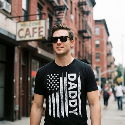 Мужские футболки Crazy Dog T-Shirts, Inc. Mens Funny T Shirts American Flag Daddy Sarcastic Fourth Of July Tee for Men - Crazy Dog Men's T Shirt For Fourth Of July Black XL — фото 3