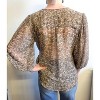 Women's Danica Snakeskin Puff Sleeve Chiffon Wrap Blouse - Veronica M - 3 of 4