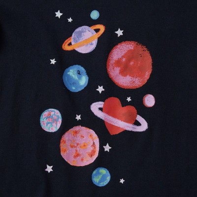 Lands' End Kids Long Sleeve Graphic Tee - Small - Classic Navy Planets — фото 2