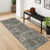 Machine Washable 6x9 Vintage Rug Ultra-Soft Low Pile Oriental Carpet Living Room Rug Foldable Floral Distressed Rugs for Bedroom Dorm - 2 of 4