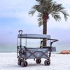 FURNIinspire Outdoor Serving Carts Collapsible Wagon Foldable with Removable Canopy Wheels for All-Terrain Brake for Camping, Gray, 35.4"*19.7"*44.5" - 2 of 4