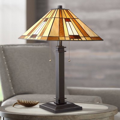 Amber Glass Table Lamps Target, Prairie Style Pillar Accent Table Lampe