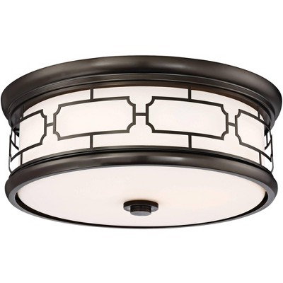 Minka Lavery Flush Mount 16" Wide Harvard Court Bronze Drum LED Ceiling Light