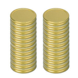 Unique Bargains Iron Regular Mouth Mason Canning Jars Lid with Sealing Rings 24 Pcs - 1 of 3