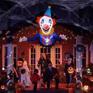 Angel Sar 3.3FT Halloween Inflatable Clown Window Breaker Decoration, LED Light-Up Scary Clown Blow Up for Indoor/Outdoor Yard, Lawn, Party - 1 of 4