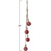 Storied Home Jute Rope Door Hanger with Hand-Painted Metal Jingle Bells and Snowflakes, Natural, Red and White - 2 of 2