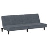 vidaXL Sofa Bed with Cup Holders Dark Gray Velvet - 4 of 4