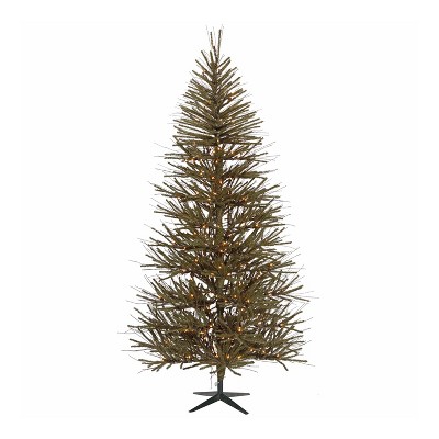 Vickerman Vienna Twig 7 Foot Decorative Artificial Unlit Christmas Tree with Pine Needles, Twigs, and Metal Stand for Holiday Season