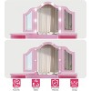 Kids Vanity Table - Princess Dressing Table with Touch Light, Detachable Tri-Folding Mirror, Open Storage Shelves, Wood Makeup Playset with Girls - 3 of 4