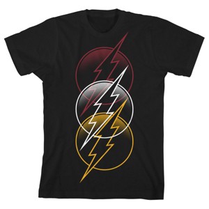 The Flash Triple Logo Black T-shirt Toddler Boy to Youth Boy - 1 of 1