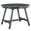Gulches Gray Extendable Round Dining Table, Solid Wood & MDF, 41.4"-56.6" Adjustable, 200LBS Capacity for Small Spaces - 3 of 4