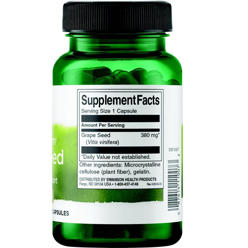 Swanson Herbal Supplements Full Spectrum Grape Seed 380 mg Capsule 100ct, 2 of 4