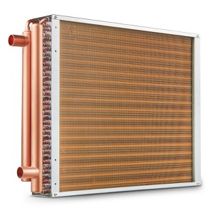 VEVOR Heat Exchanger Water to Air, 18"x 20" with 3-Row 3/8" Copper Ports, 242 Aluminum Fins Heat Exchanger , Residential Heating and Cooling,Brown - 1 of 4