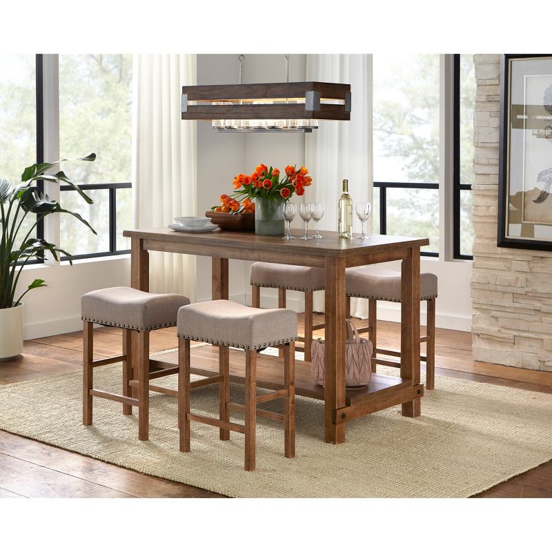 Hathaway Nailhead Counter Height Dining Table Driftwood - Buylateral, 5 of 9