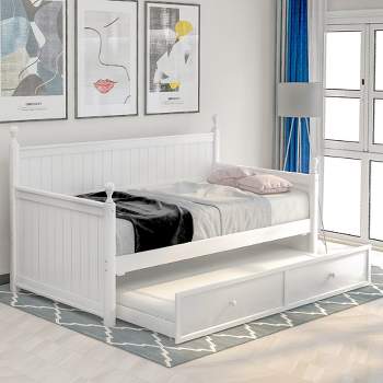 Twin Size Wood Daybed with Trundle Bed-ModernLuxe