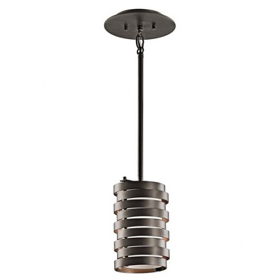Roswell 8.5" Distressed Bronze Mini Pendant Light