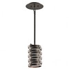 Roswell 8.5" 1 Light Mini Pendant with Satin Etched Diffuser and Off White Linen Shade in Brushed Nickel - 2 of 2