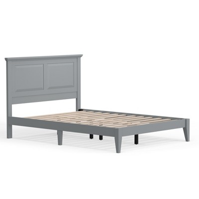 Cottage Chic Ultimate Grey Solid Hevea Wood Full Platform Bed
