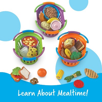 Colorful Toddler Pretend Play Food Basket Set