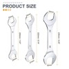 Unique Bargains CR-V Steel Mirror Polished Ultra-Thin Small Flat Head Double Open End Wrenches 3 Pcs 22x24mm / 24x27mm / 30x32mm - 2 of 4