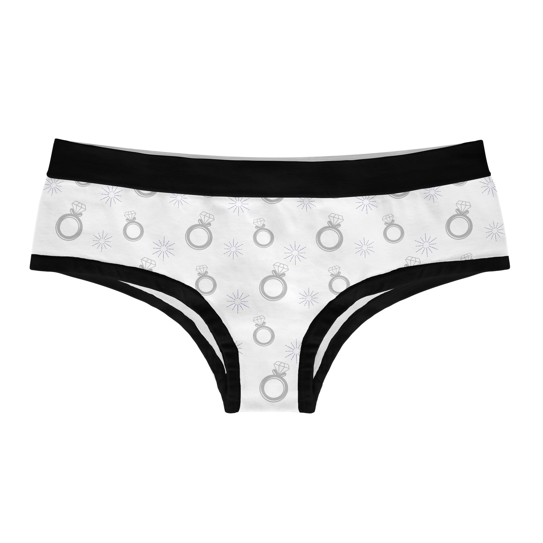 I Said Yes Womens Panties Funny Engagement Wedding Gift Bikini Brief Underwear - Crazy Dog Hipster Underwear Gift for Wedding White M