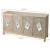 4-Door Cabinet With Mirrored Decorative Doors, Easy Assembly Storage Cabinet With Featuring 2-Tier Storage - 4 of 4