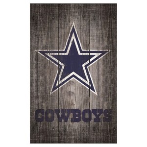NFL Fan Creations Gray Distressed Wood Logo 11x19 in. Sign - 1 of 1