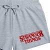 Stranger Things Classic Title Art Women’s Heather Gray Lounge Shorts - 2 of 2