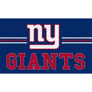 Evergreen NFL New York Giants Embossed Mat Cross Hatch Indoor and Outdoor Doormat - 1 of 2