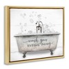 Stupell Industries Wash Worries Away Tub Bubbles Floating Frame Canvas Art - 2 of 4