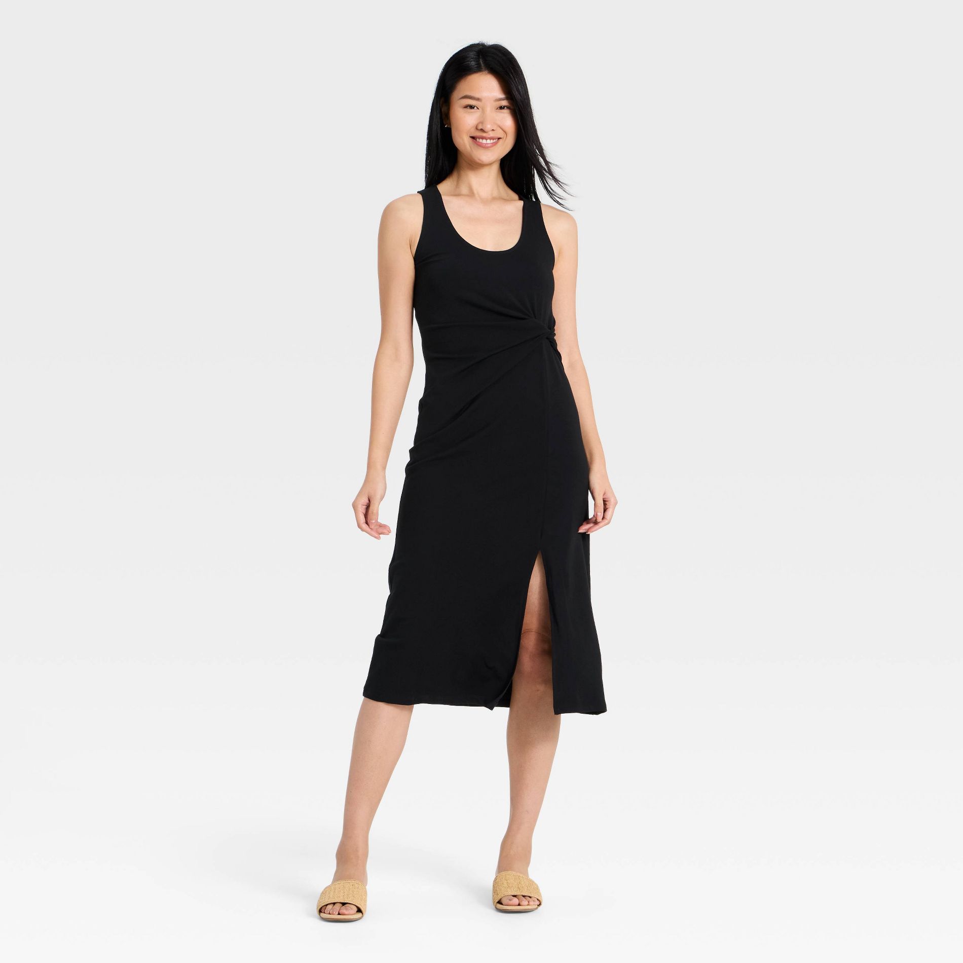 Women's Tie-Front Twist Midi Dress - A New Day™