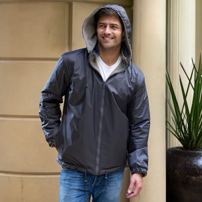 Мужские куртки GIOBERTI Men's Reversible Rain Jacket with Polar Fleece Lining, Red / Charcoal, M — фото 5