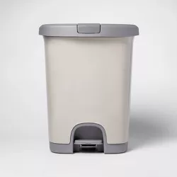 7gal Step Trash Can with Locking Lid Gray - Room Essentials™