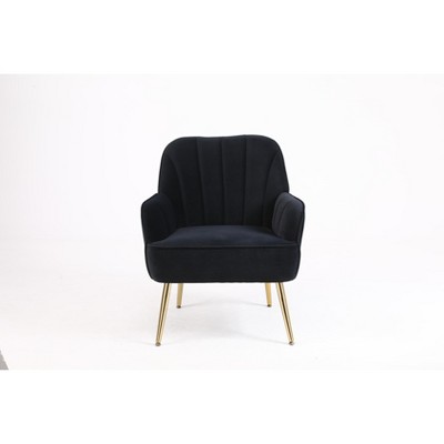 Airsurfer Modern Mid-Century Velvet Armchair, Comfy Accent Chair for Living Room, Bedroom, Office, Easy Assembly