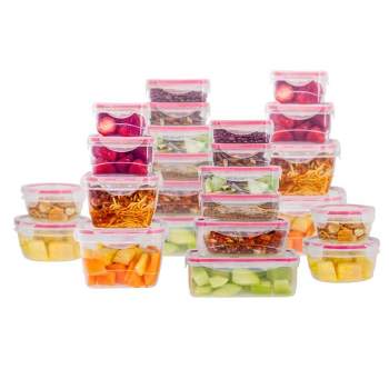 Lexi Home Plastic Containers with Snap Lock Lids (Set of 24)