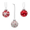 Kurt Adler Red and White Glass Ball, 9-Piece Box Ornament Set, 40MM - 2 of 3