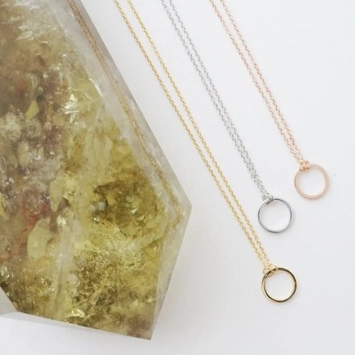 Mini Circle Orbit Necklace in Gold, Rose Gold, Silver - Honeycat
