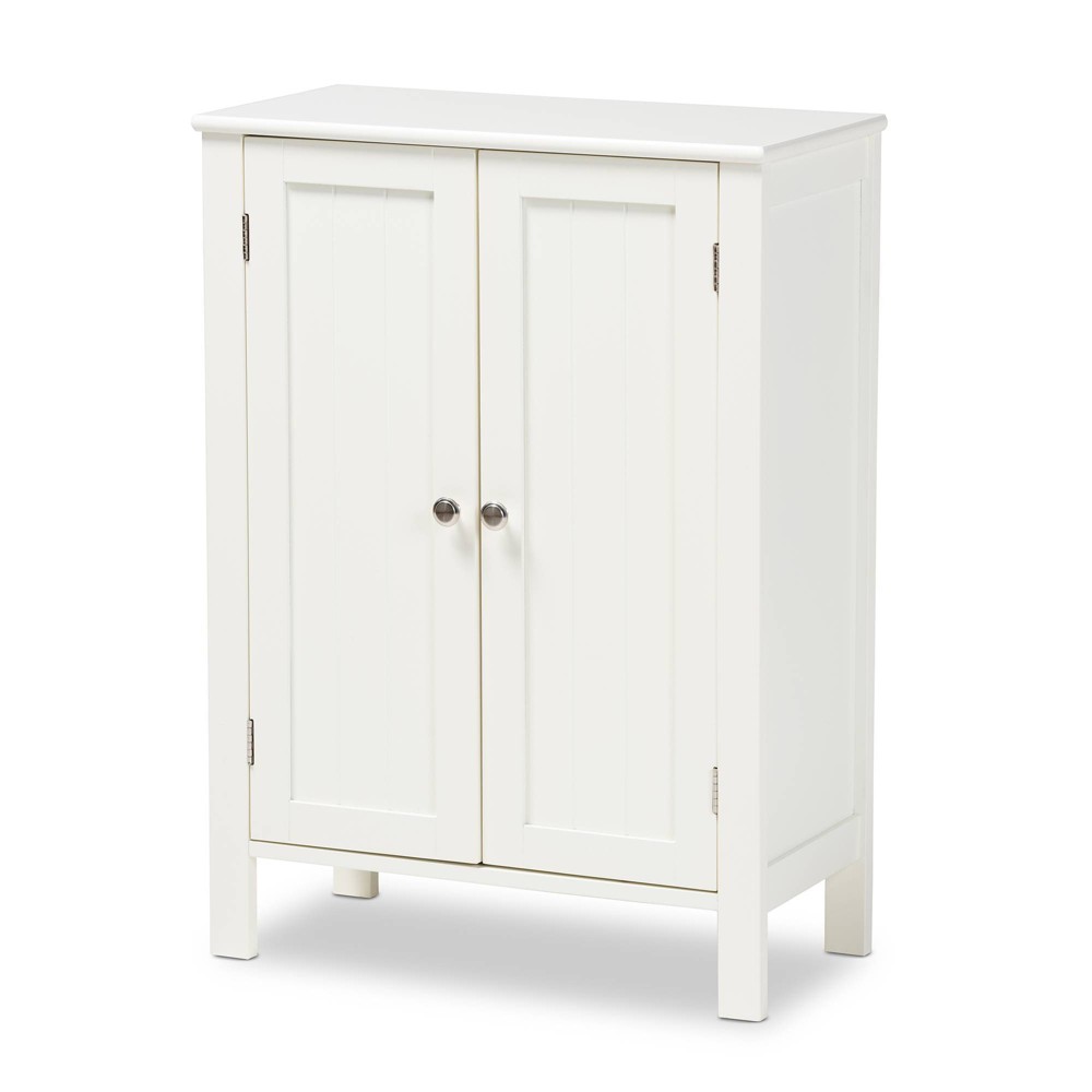 Photos - Wardrobe Thelma 2 Door Wood Multipurpose Storage Cabinet White - Baxton Studio