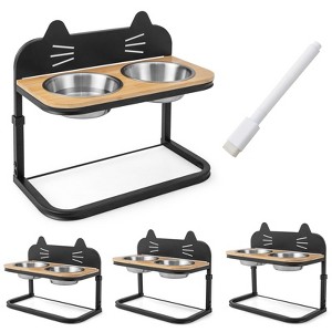 Tangkula Elevated Pet Feeder w/ 2 Stainless Steel Cat Food & Water Bowls - 1 of 4
