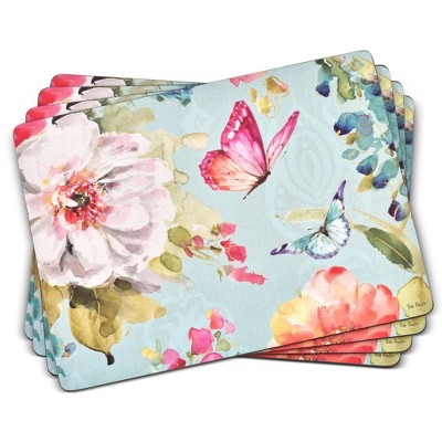 Pimpernel Colorful Breeze Placemats, Set of 4 (15.7” x 11.7”), Cork Backing, Vibrant Colors, Stylish Table Protection, Heat & Stain Resistant