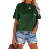 asual Pleated Womens Tee Loose Fit Cotton Top Half Or Three Quarter Sleeve - 2 of 4