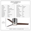 Urban Ambiance Luxury Mid-Century Modern Ceiling Fan 9.75''H x 44''W,  Brushed Nickel Finish,  Camden Collection, UHP9290 - 3 of 4