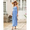 Women Strapless Maxi Boho Vintage Summer Beach Floral Print Hawaiian Party Long Dress - 2 of 3