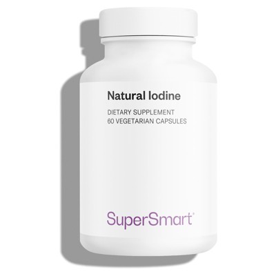 SuperSmart Natural Iodine 1000mg per Day - Patented Pure Sea Kelp Iodine 650ppm | Non-GMO & Gluten Free - 60 Vegetarian Capsules