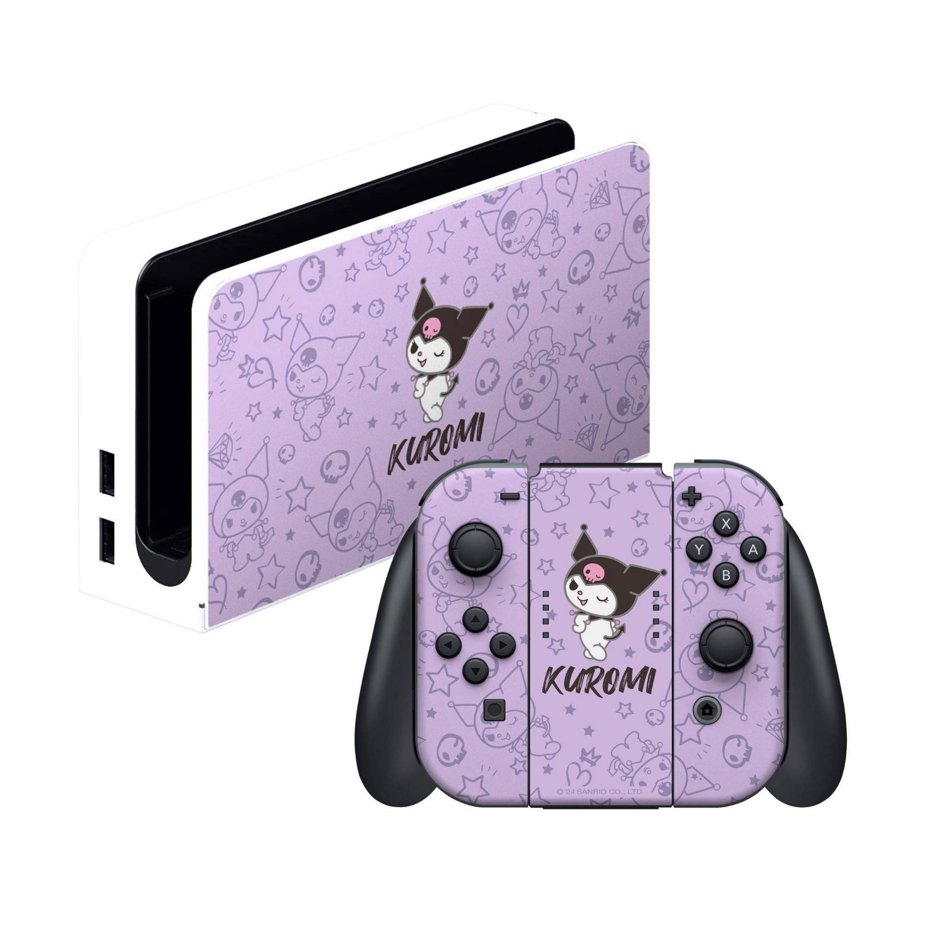 Razer Skins - Nintendo Switch OLED (2021) - Kuromi - Purple: Video Game Console Covers