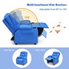 Infans Kids Youth Recliner Chair PU Leather w/Cup Holders & Side Pockets - 3 of 4